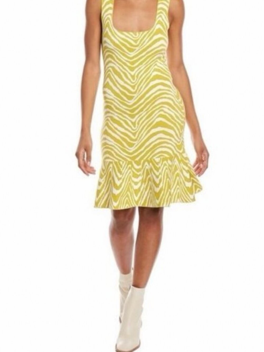 NWT *AS IS* Marie Oliver Yellow Zebra Print Dress Size M